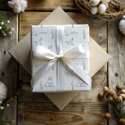 Quiet Waters – Minimalist Hunting Lab Wrapping Paper