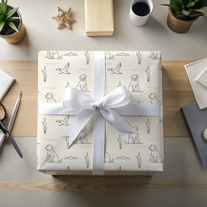 Quiet Waters – Minimalist Hunting Lab Wrapping Paper