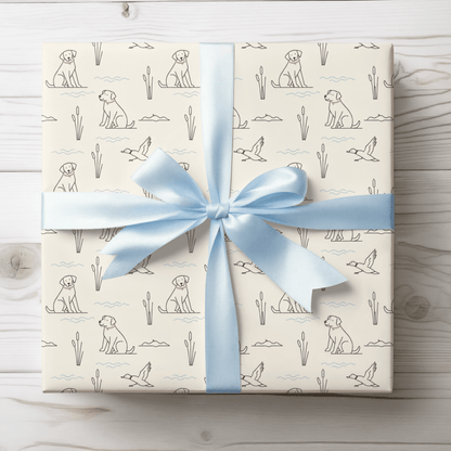 Quiet Waters – Minimalist Hunting Lab Wrapping Paper