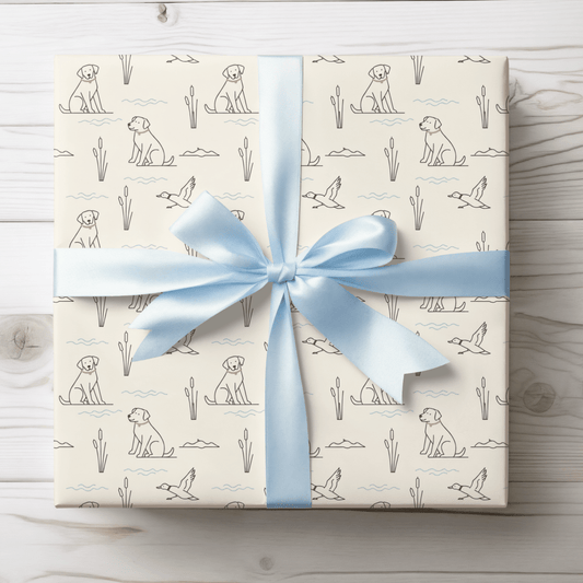 Quiet Waters – Minimalist Hunting Lab Wrapping Paper