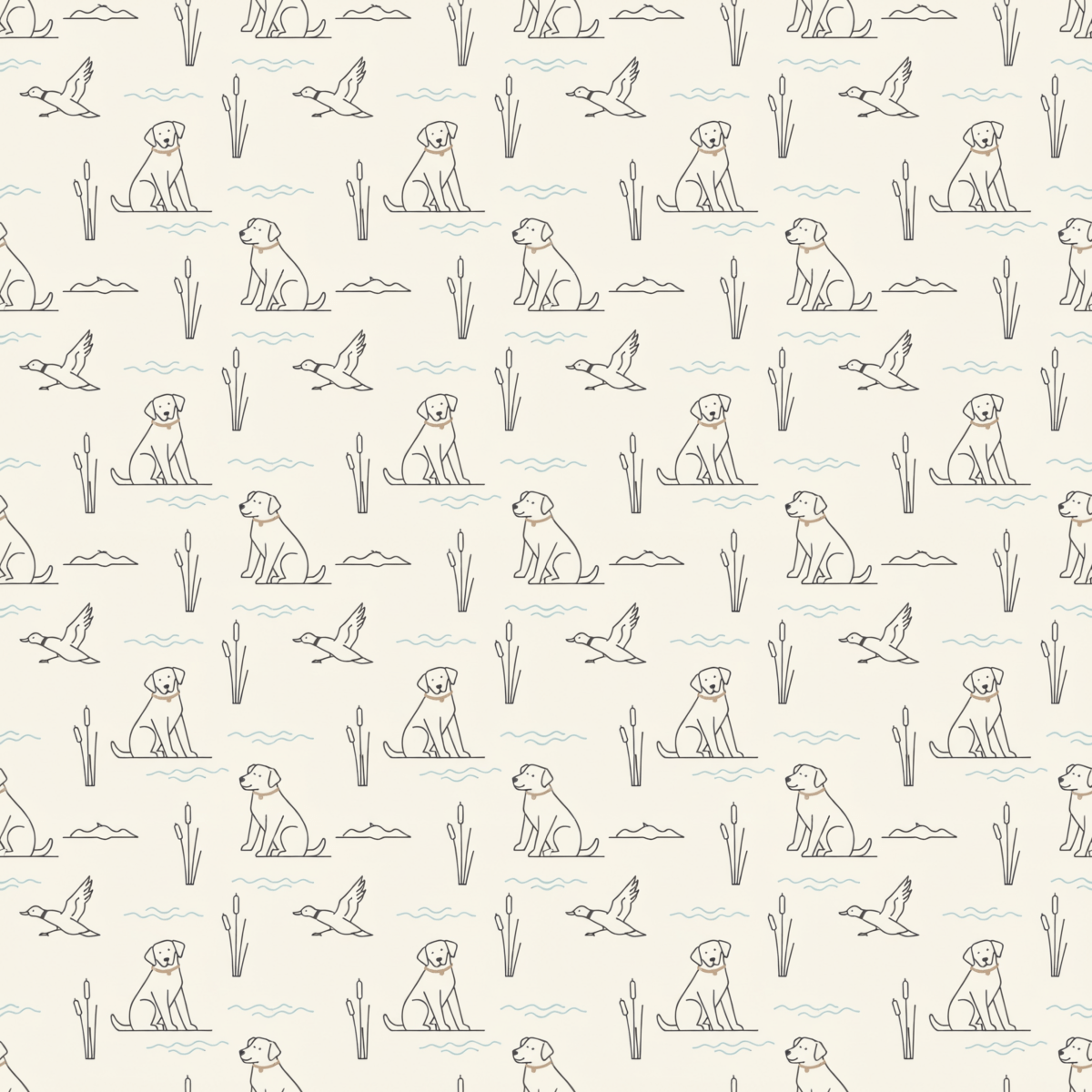 Quiet Waters – Minimalist Hunting Lab Wrapping Paper