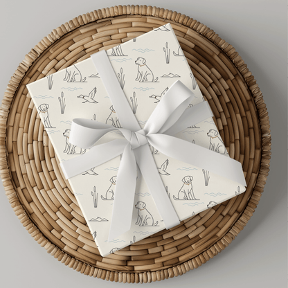 Quiet Waters – Minimalist Hunting Lab Wrapping Paper