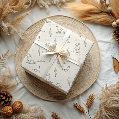 Quiet Waters – Minimalist Hunting Lab Wrapping Paper