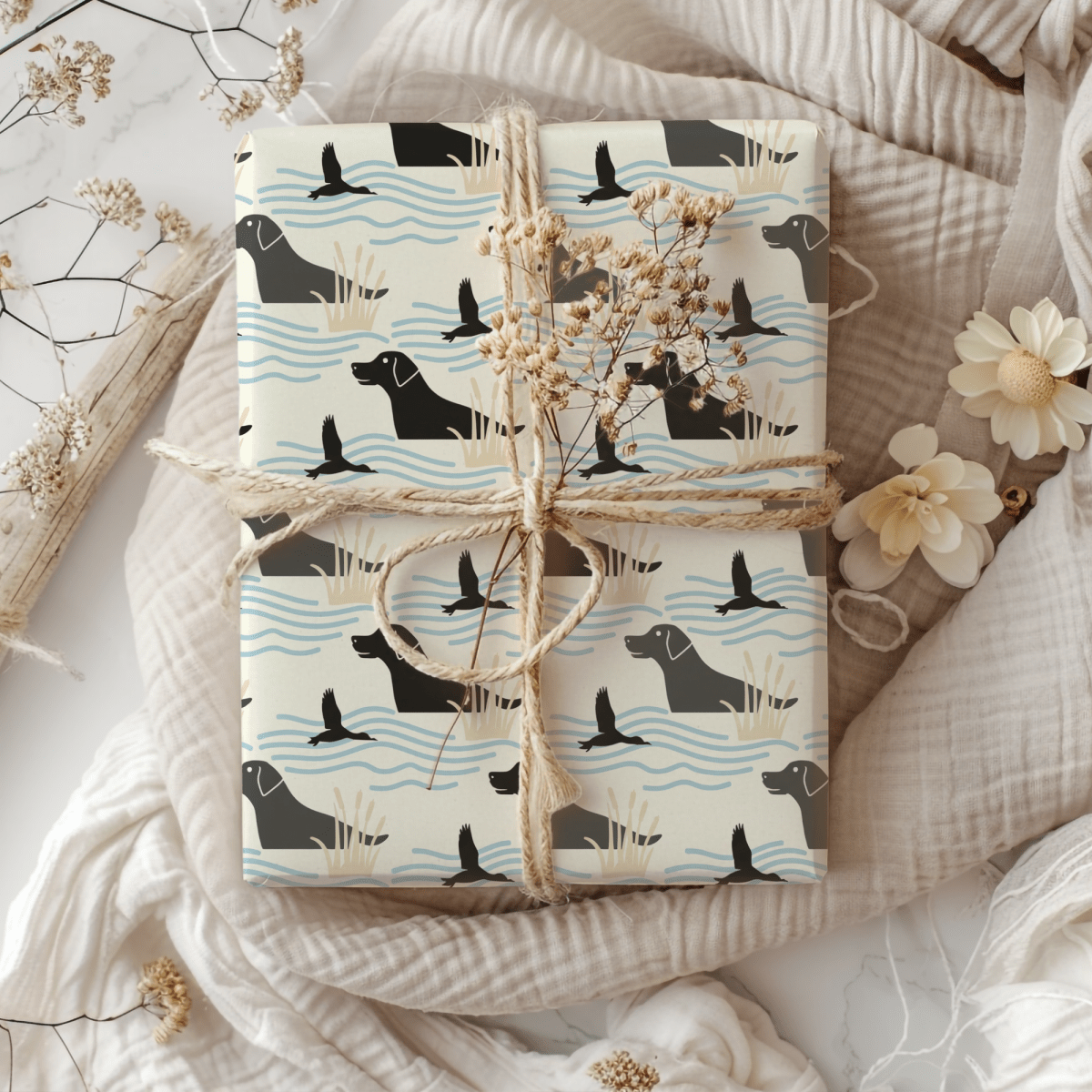 Waterfowl Watch – Black Lab Wrapping Paper