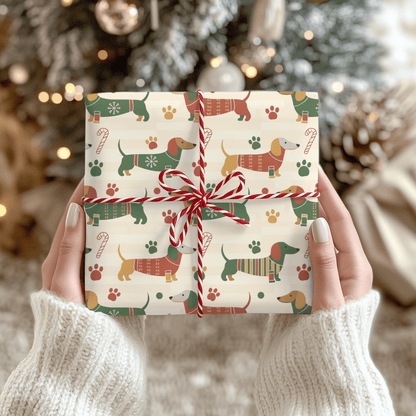 Merry Stretchmas – Dachshund Christmas Paper