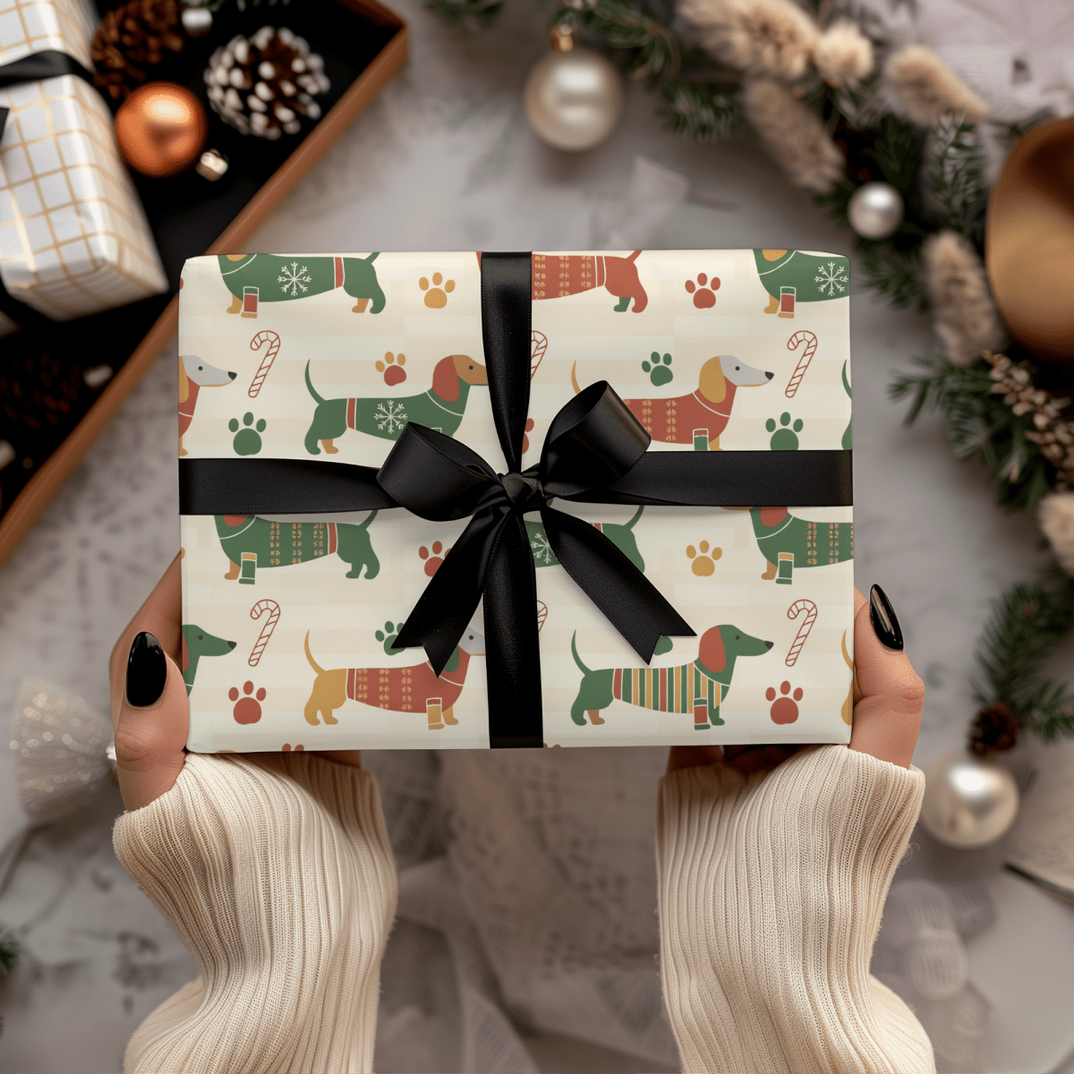 Merry Stretchmas – Dachshund Christmas Paper