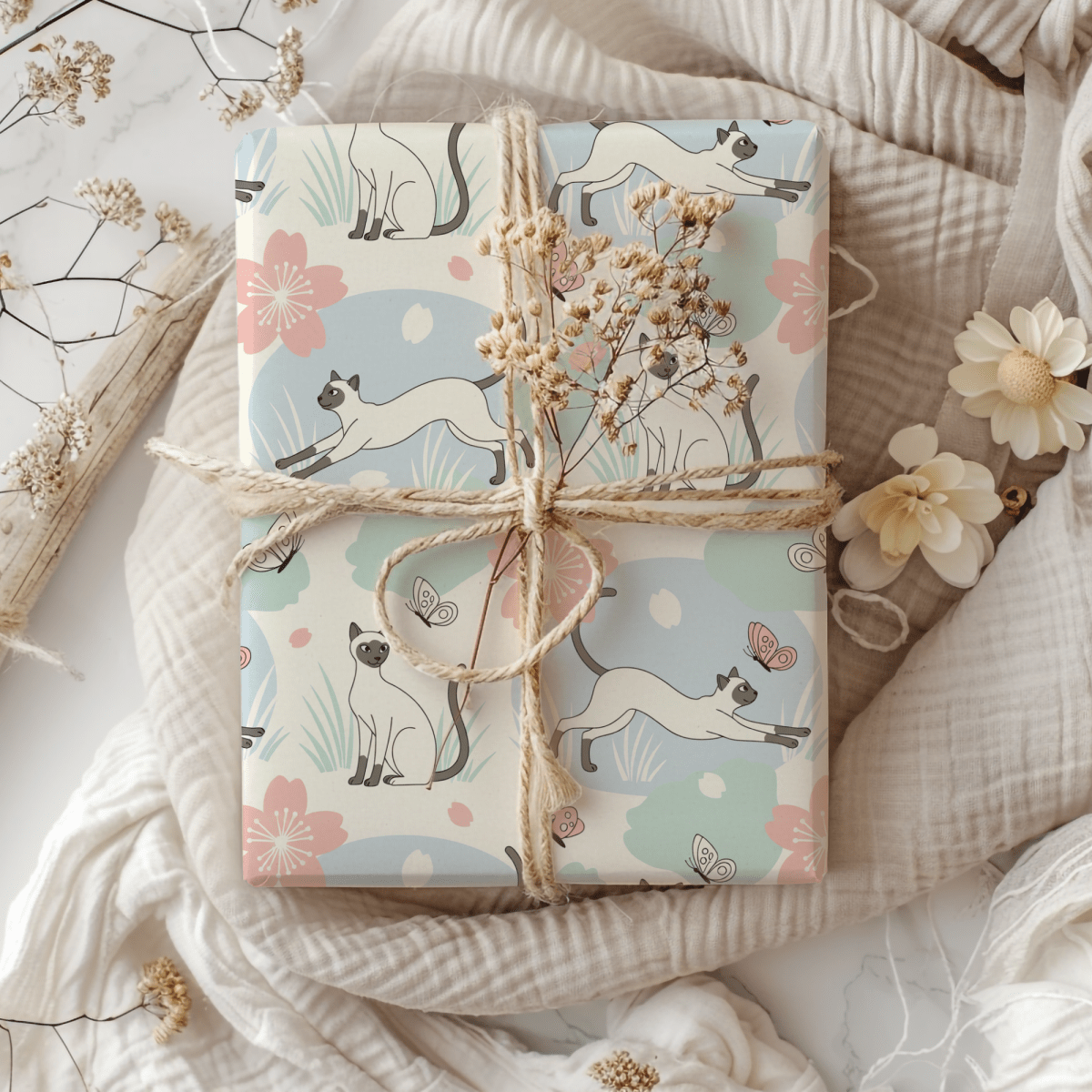 Purrfectly Poised – Siamese Cat Wrapping Paper