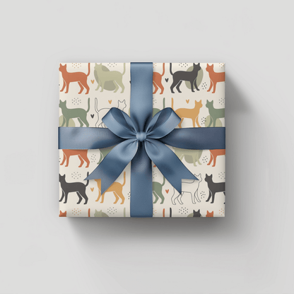 Cool Cats Club – Retro Cat Wrapping Paper