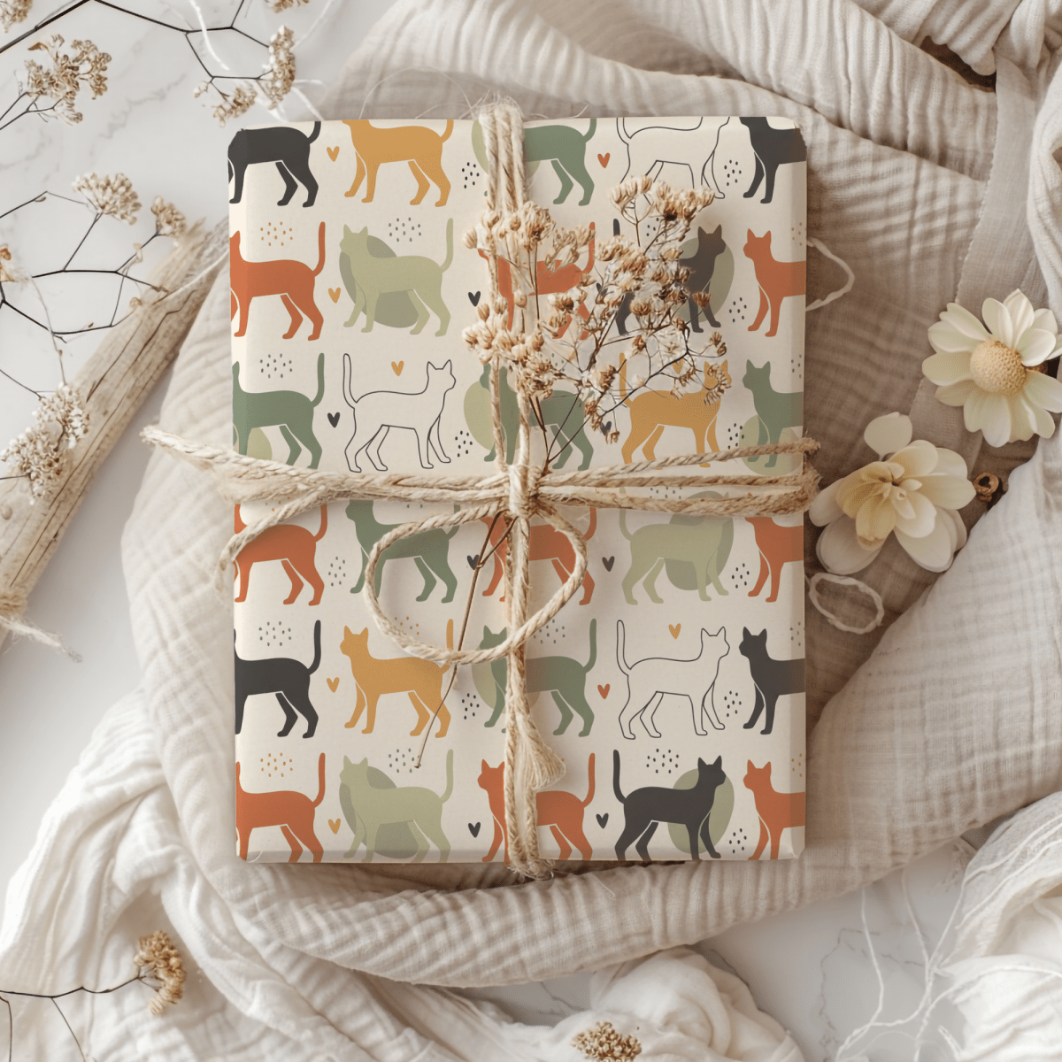 Cool Cats Club – Retro Cat Wrapping Paper