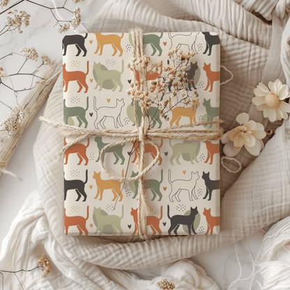 Cool Cats Club – Retro Cat Wrapping Paper