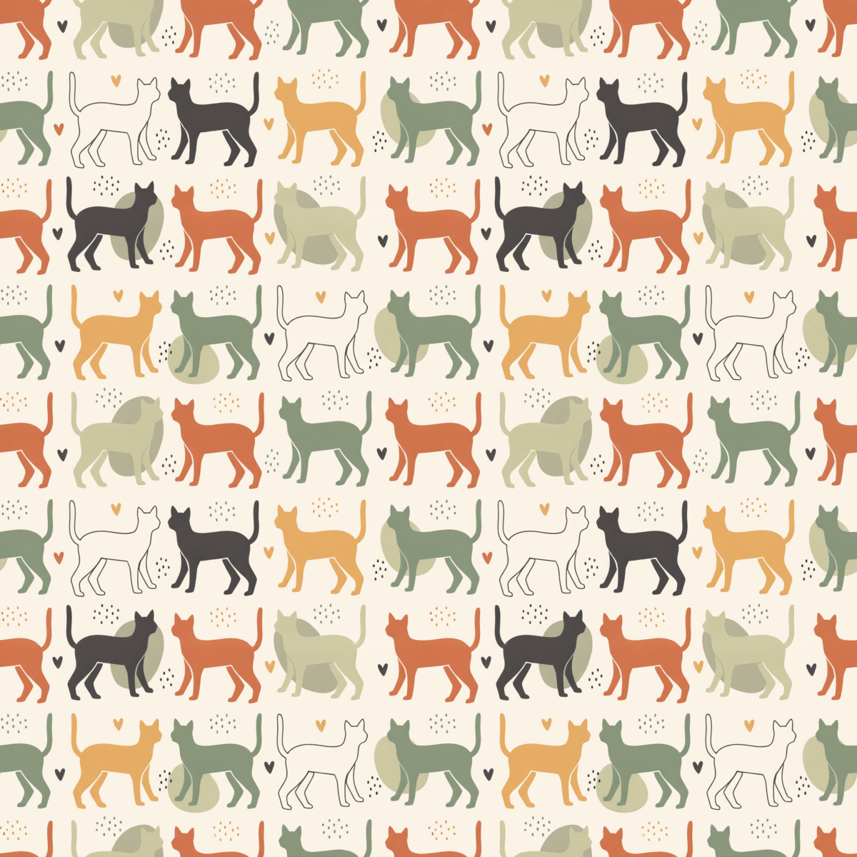 Cool Cats Club – Retro Cat Wrapping Paper