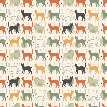 Cool Cats Club – Retro Cat Wrapping Paper