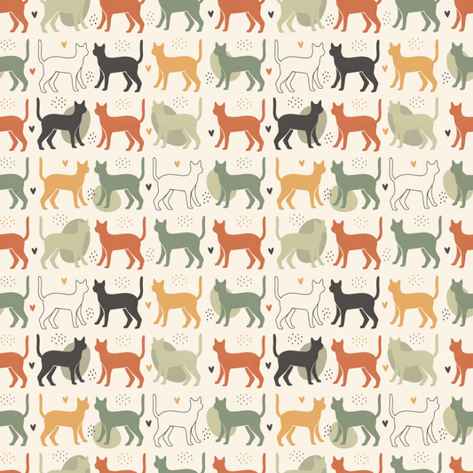 Cool Cats Club – Retro Cat Wrapping Paper