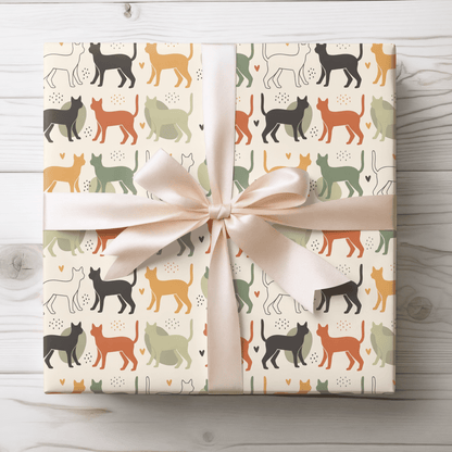 Cool Cats Club – Retro Cat Wrapping Paper