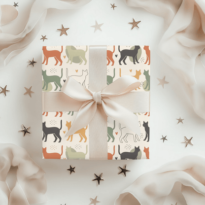 Cool Cats Club – Retro Cat Wrapping Paper