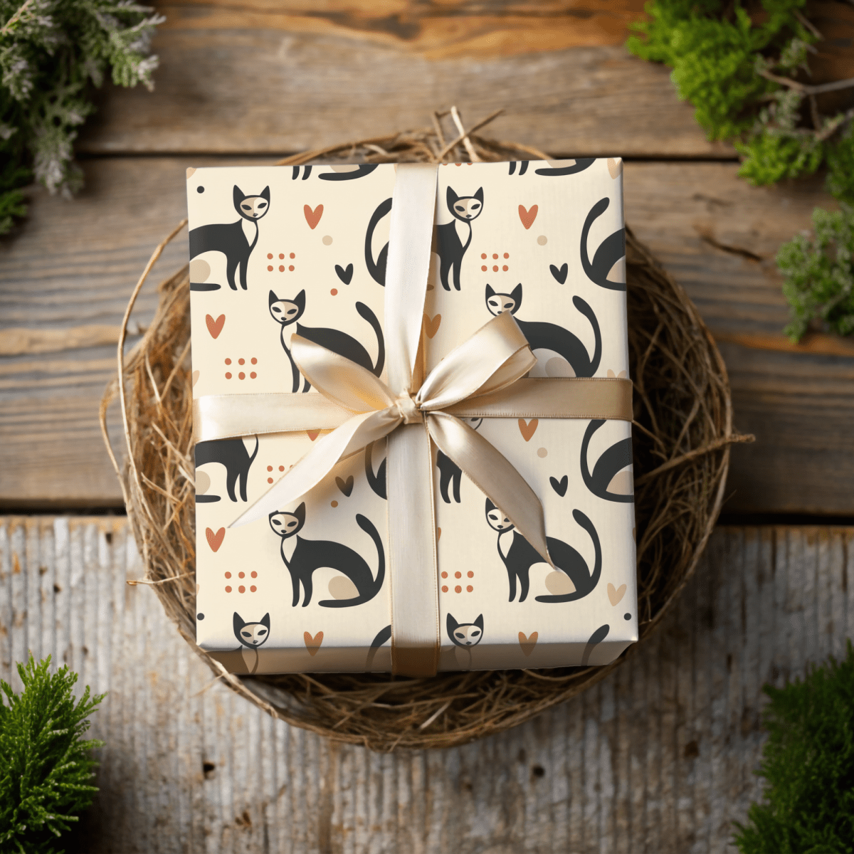 Feline Fine – Retro Cat Wrapping Paper