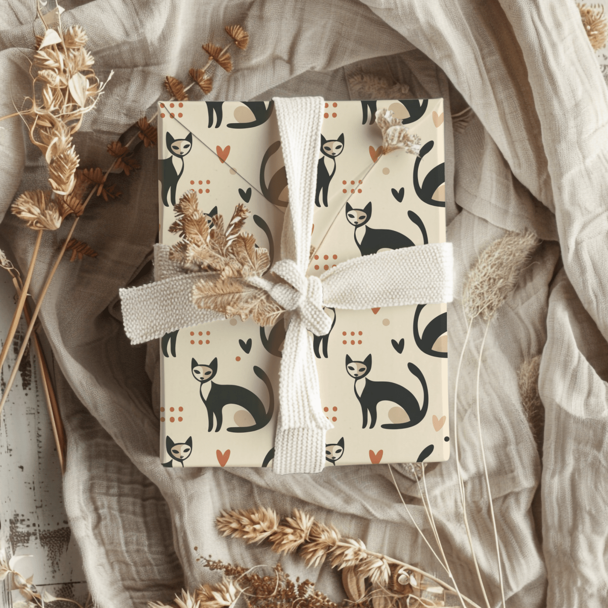 Feline Fine – Retro Cat Wrapping Paper