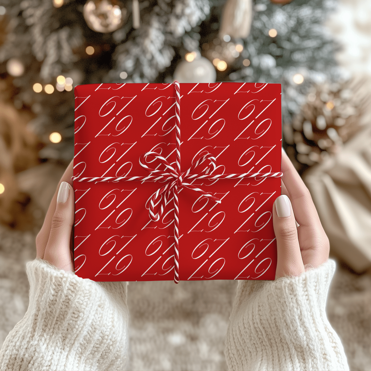 67 Hot – Scarlet Luxe Holiday Wrapping Paper