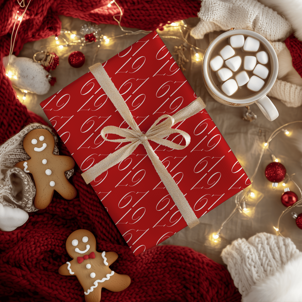 67 Hot – Scarlet Luxe Holiday Wrapping Paper