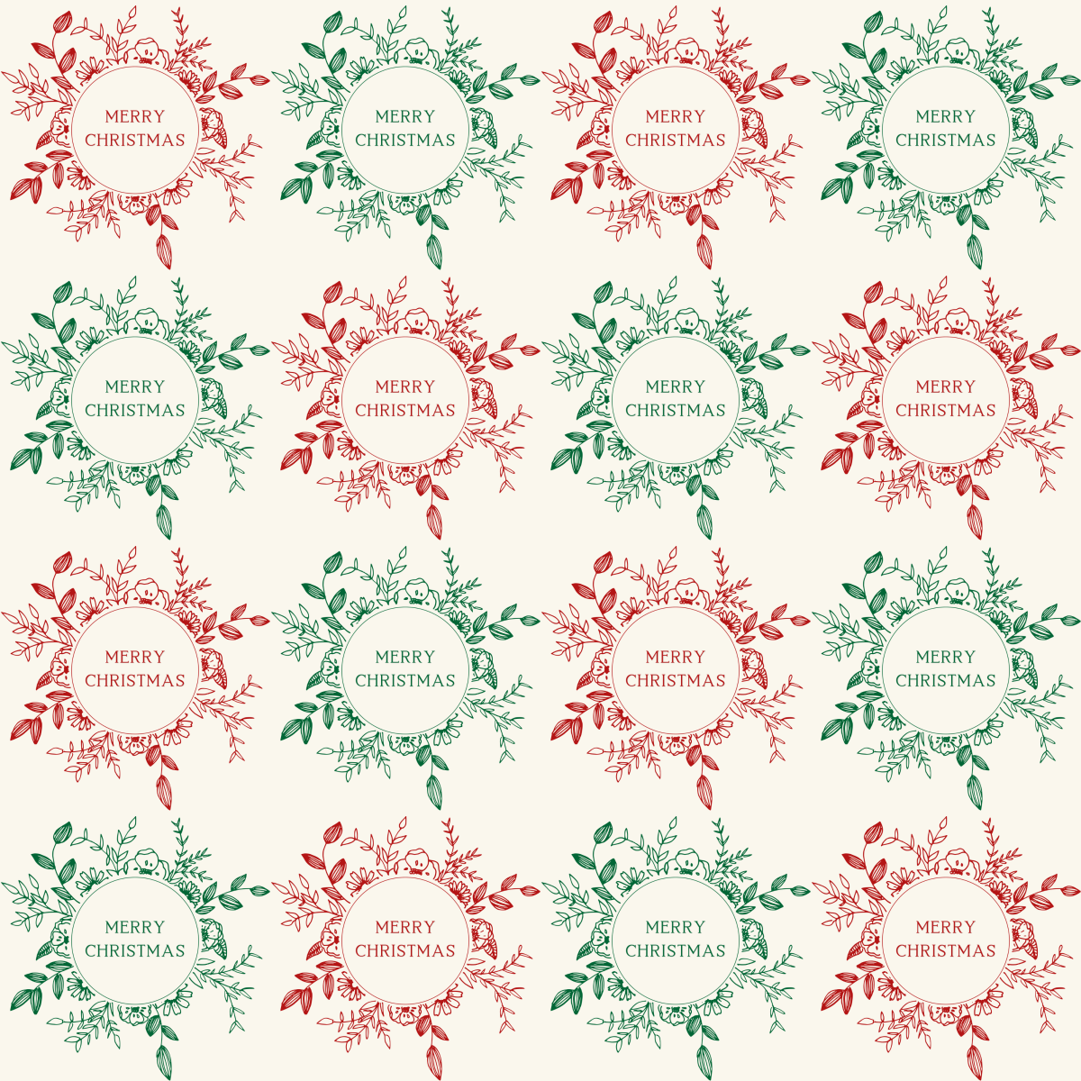 Holly Jolly Wreaths – Classic Christmas Wrapping Paper