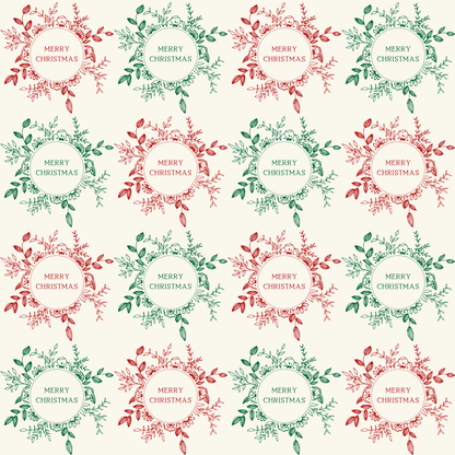 Holly Jolly Wreaths – Classic Christmas Wrapping Paper