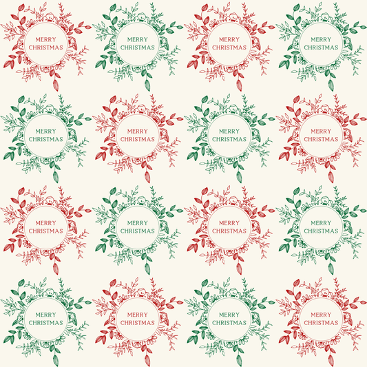 Holly Jolly Wreaths – Classic Christmas Wrapping Paper