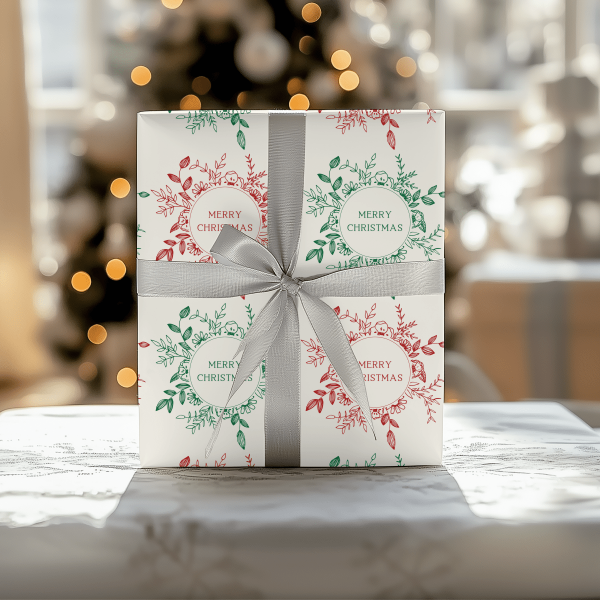 Holly Jolly Wreaths – Classic Christmas Wrapping Paper