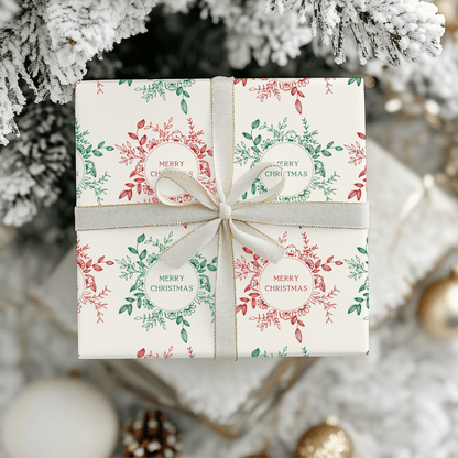 Holly Jolly Wreaths – Classic Christmas Wrapping Paper