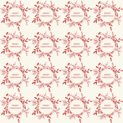 Cranberry Wreaths – Red Botanical Christmas Wrapping Paper