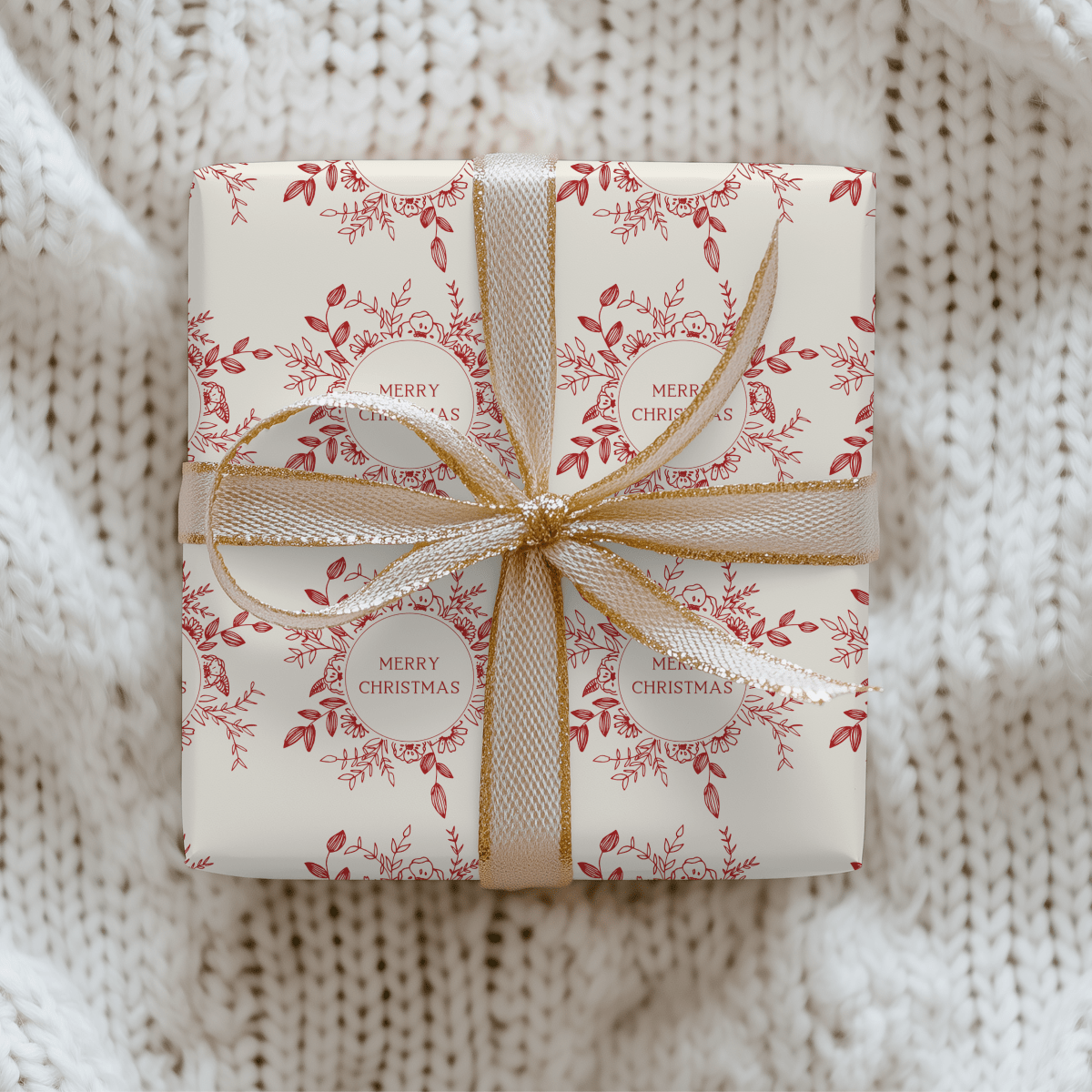 Cranberry Wreaths – Red Botanical Christmas Wrapping Paper