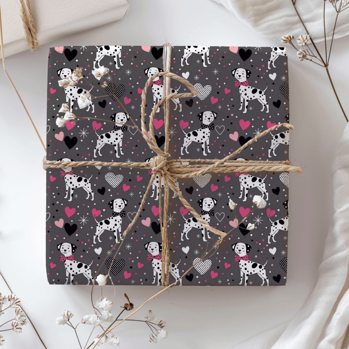 Spot On Sweetheart – Dalmatian Love Wrapping Paper