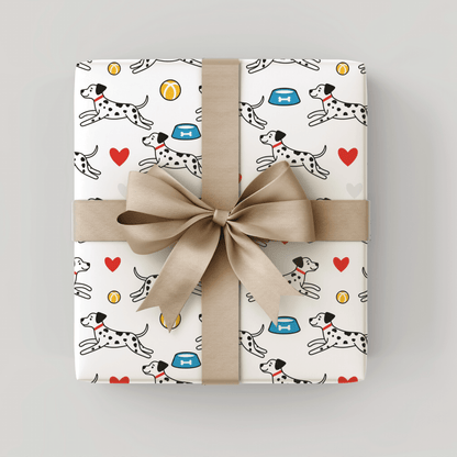Dash & Dots – Playful Dalmatian Wrapping Paper