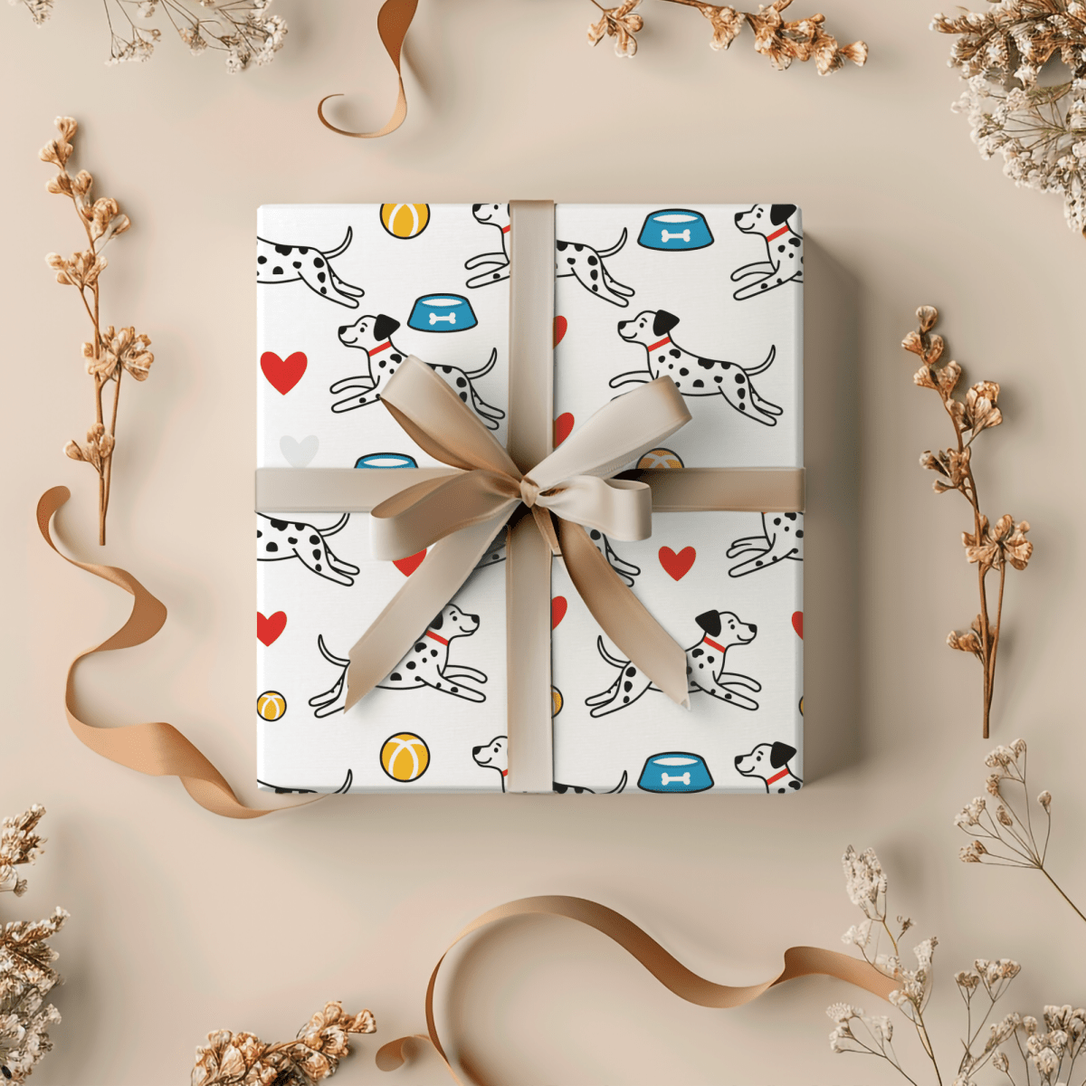 Dash & Dots – Playful Dalmatian Wrapping Paper
