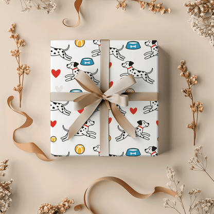 Dash & Dots – Playful Dalmatian Wrapping Paper
