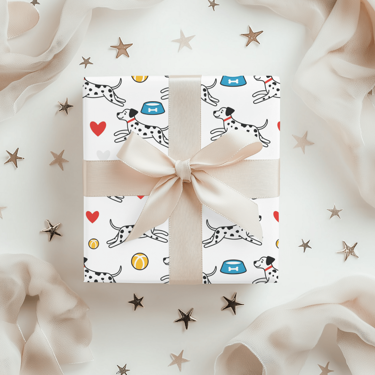 Dash & Dots – Playful Dalmatian Wrapping Paper