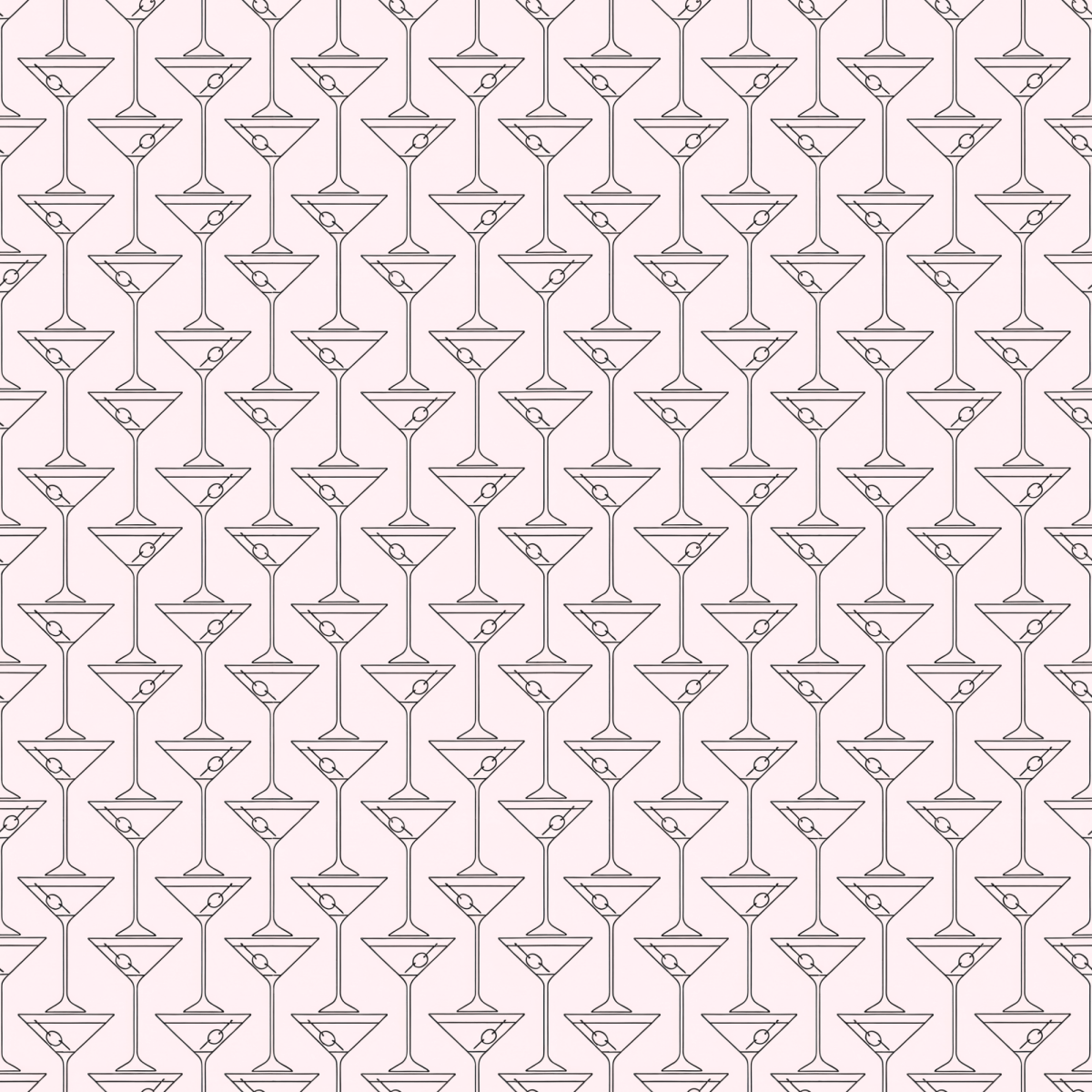 Pinkies Up & Pour Decisions – Martini Line Art Wrapping Paper