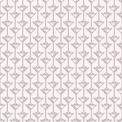 Pinkies Up & Pour Decisions – Martini Line Art Wrapping Paper
