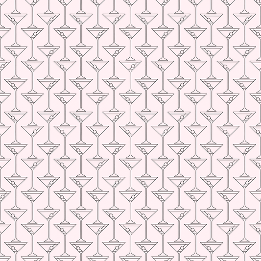 Pinkies Up & Pour Decisions – Martini Line Art Wrapping Paper