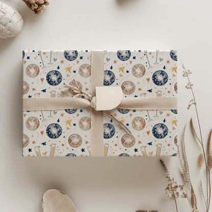 Disco Sips & Midnight Kisses – Martini & Disco Wrapping Paper