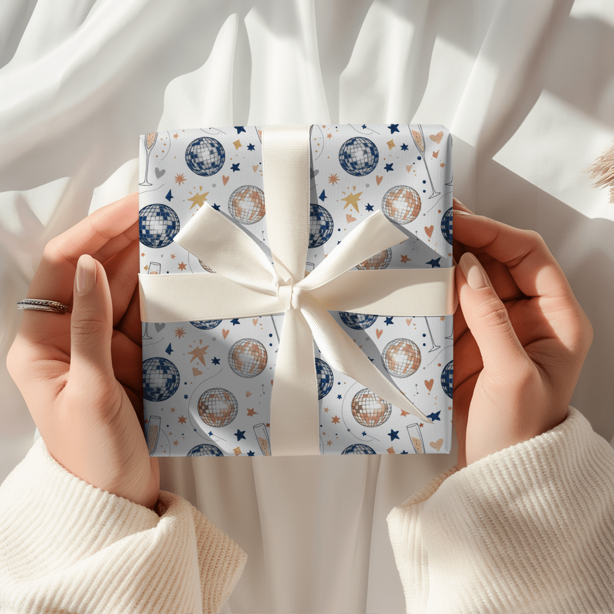 Disco Sips & Midnight Kisses – Martini & Disco Wrapping Paper