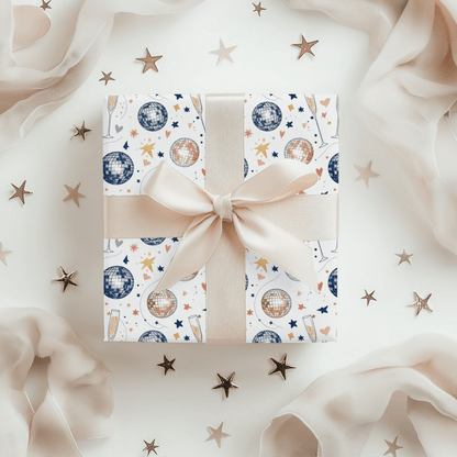 Disco Sips & Midnight Kisses – Martini & Disco Wrapping Paper