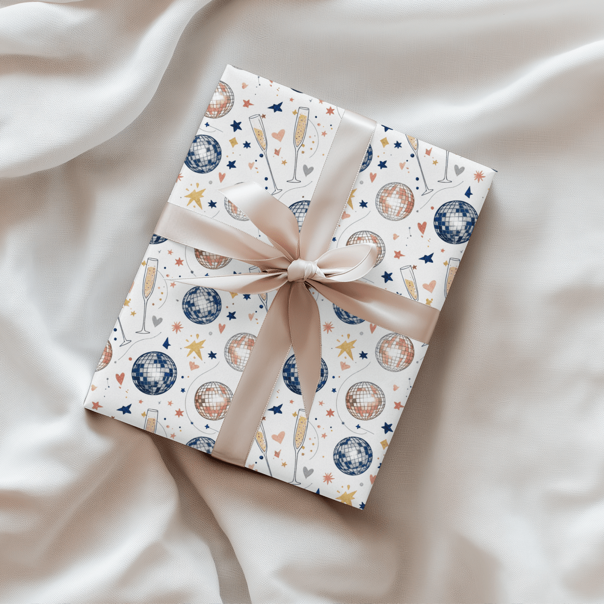 Disco Sips & Midnight Kisses – Martini & Disco Wrapping Paper