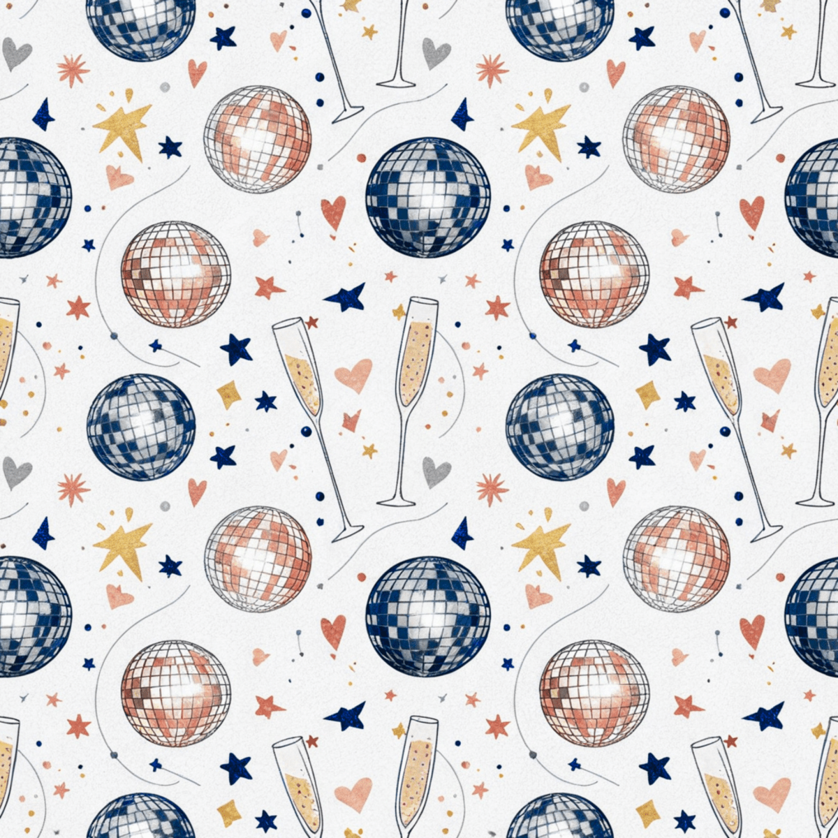 Disco Sips & Midnight Kisses – Martini & Disco Wrapping Paper