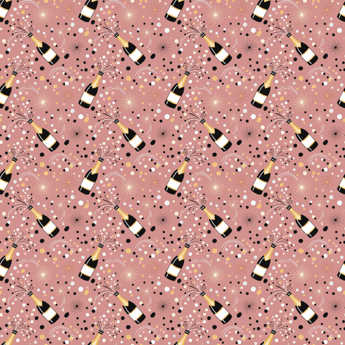 Cork Pops & Confetti Drops – Champagne Celebration Wrapping Paper