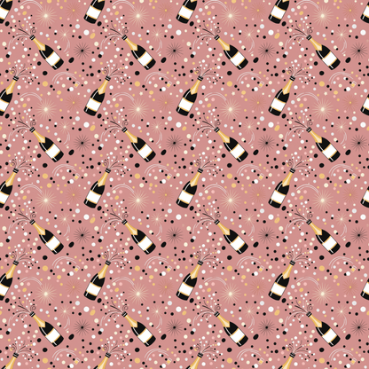 Cork Pops & Confetti Drops – Champagne Celebration Wrapping Paper