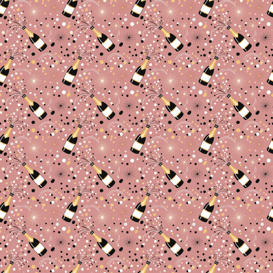 Cork Pops & Confetti Drops – Champagne Celebration Wrapping Paper