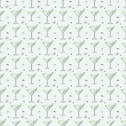 Neat Lines & Dirty Martinis – Green Martini Wrapping Paper