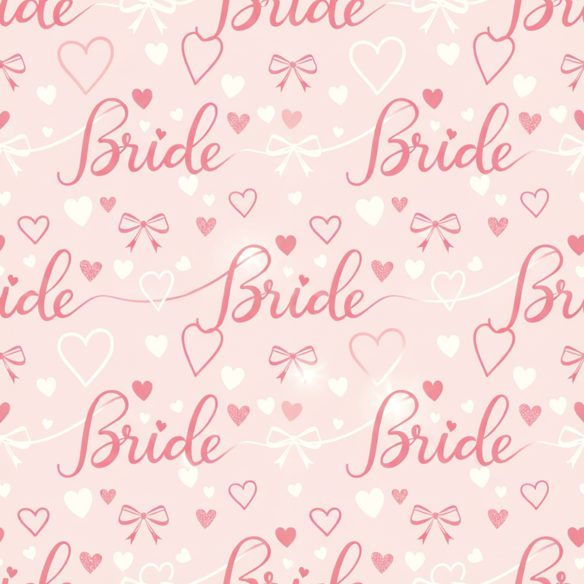 Blushing Bride Bows & Hearts – Bridal Shower Wrapping Paper