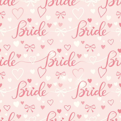Blushing Bride Bows & Hearts – Bridal Shower Wrapping Paper