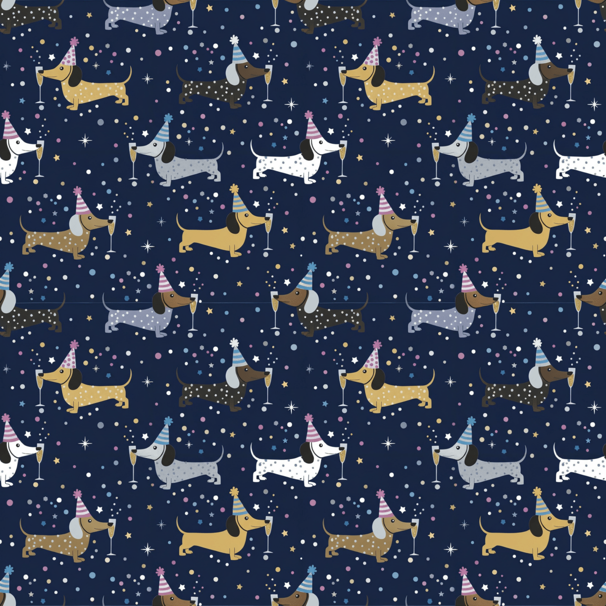 Midnight Zoomies & Champagne Dreams – Dachshund New Year’s Eve Wrapping